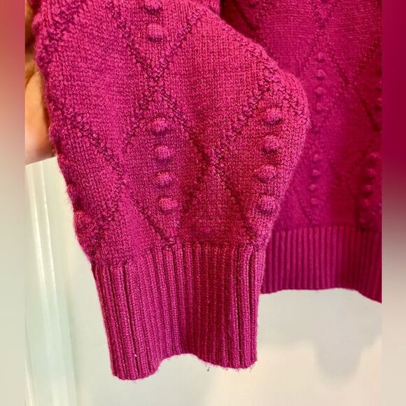 Tuckernuck Hyacinth House Textured Sweater Women Size XL Boho Pink Plum Crewneck - Picture 7 of 8
